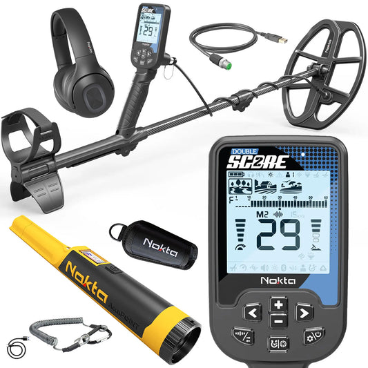 Nokta Score 2 (Double Score) Waterproof, Multi-Frequency Metal Detector with Wireless Headphones, Accupoint Pinpointer