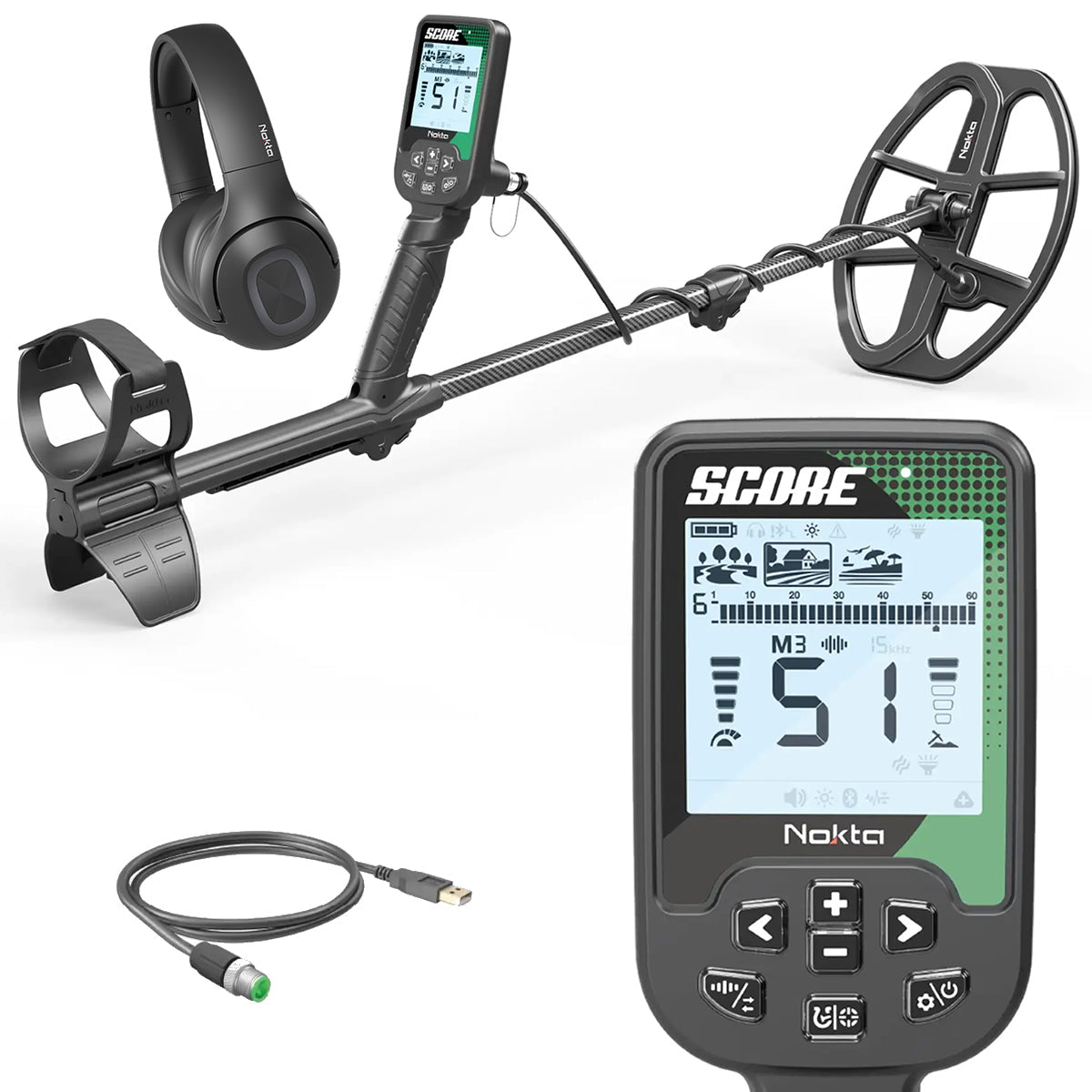 OPEN BOX - Nokta Score Waterproof, Multi-Frequency Metal Detector With FREE Accessories and Wireless Headphones
