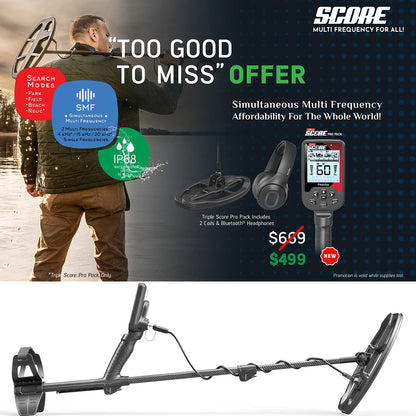 PRE-OWNED - Nokta Score 3 (Triple Score) 2 Coil, Pro Pack, Waterproof, Multi-Frequency Metal Detector