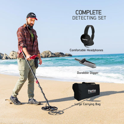 Nokta FindX Metal Detector with Rechargeable Battery, Bag, Digger and Headphones