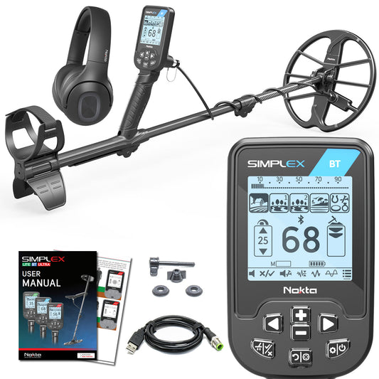 Nokta Simplex BT Next Generation Waterproof Metal Detector with Wireless Bluetooth Headphones