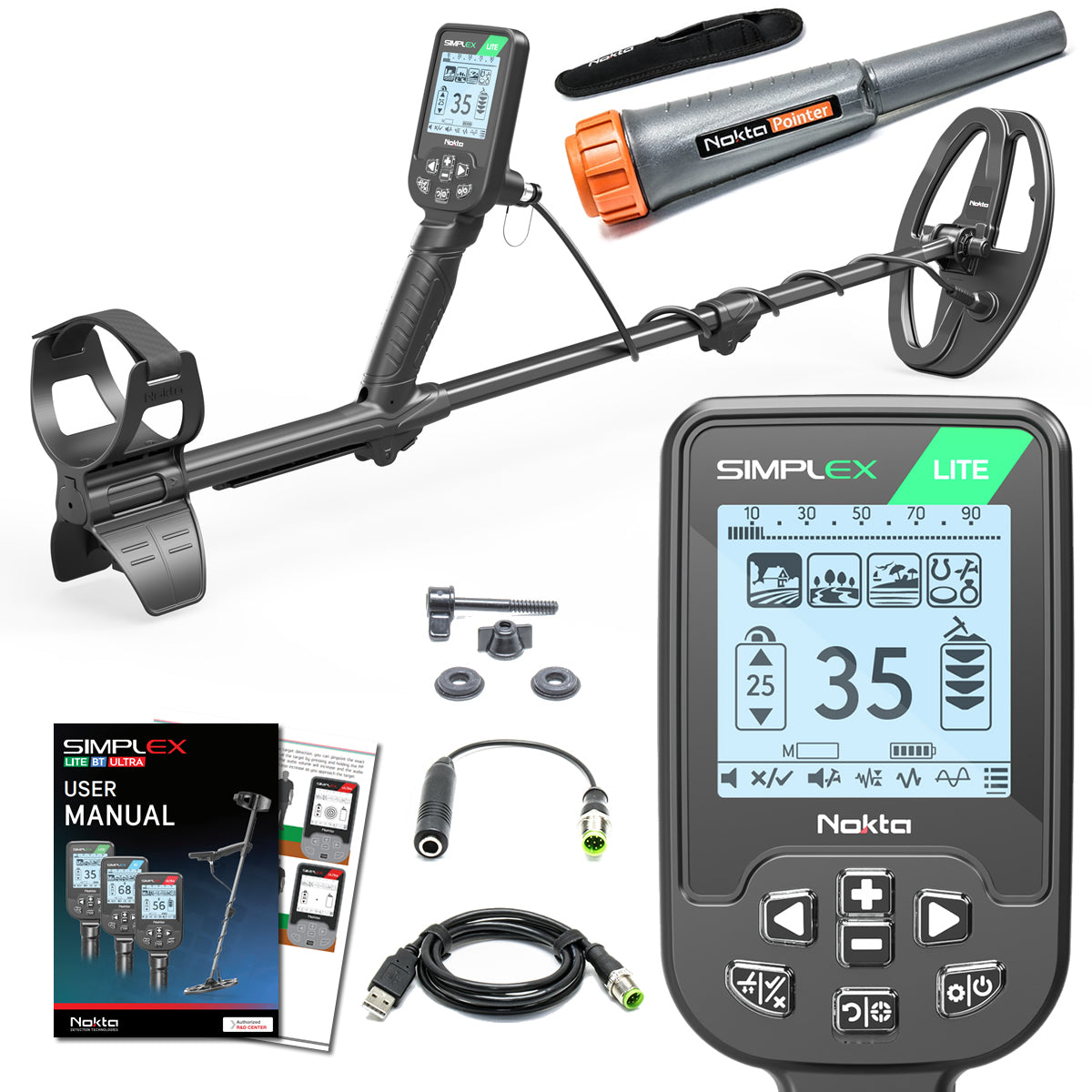 OPEN BOX - Nokta Simplex LITE Next Generation Waterproof Metal Detector with Nokta Pinpointer