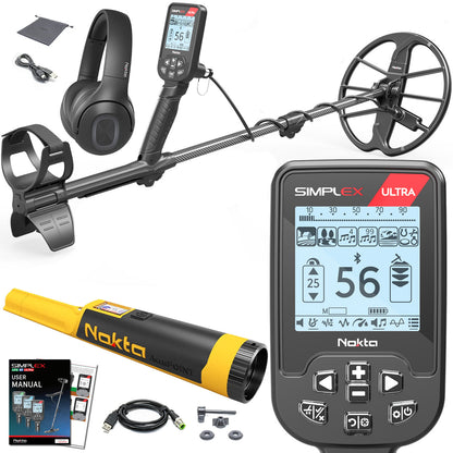 Nokta Simplex ULTRA Next Generation Waterproof Metal Detector with Wireless Bluetooth Headphones and Pinpointer