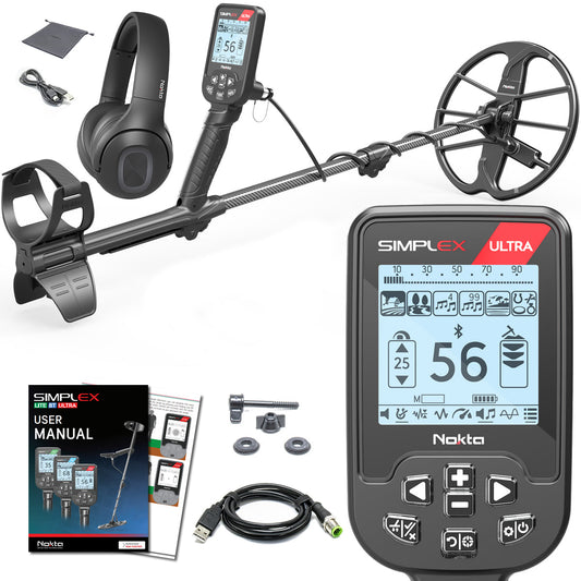 Nokta Simplex ULTRA Next Generation Waterproof Metal Detector with Wireless Bluetooth Headphones