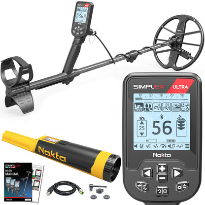 OPEN BOX - Nokta Simplex ULTRA Next Generation Waterproof Metal Detector with Pinpointer and Free Accessories