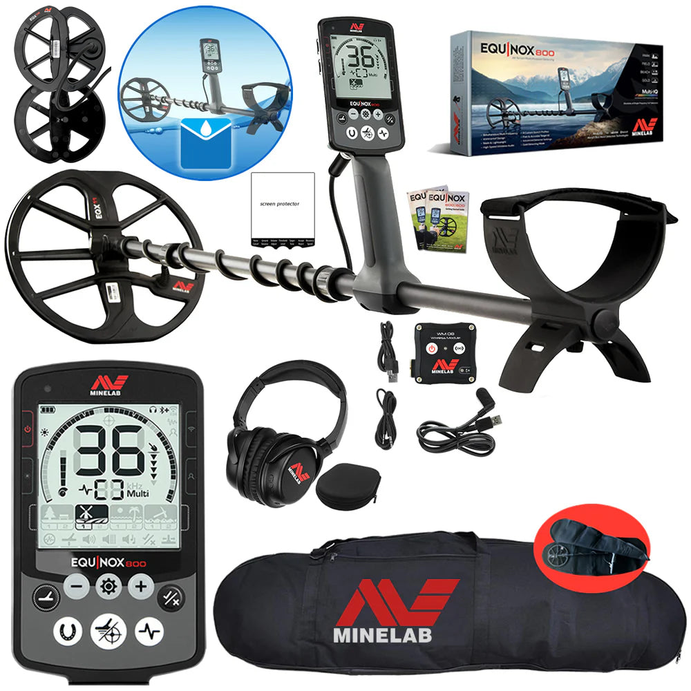 Minelab Equinox 800 Waterproof Multi-Frequency Metal Detector with Carry Bag and 11" DD Coil