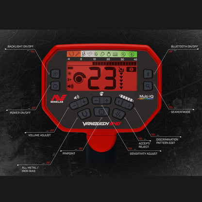 DEMO - Minelab Vanquish 540 Pro-Pack with Wireless Headphones, 12" & 8" Coils with Covers, Rechargeable Batteries