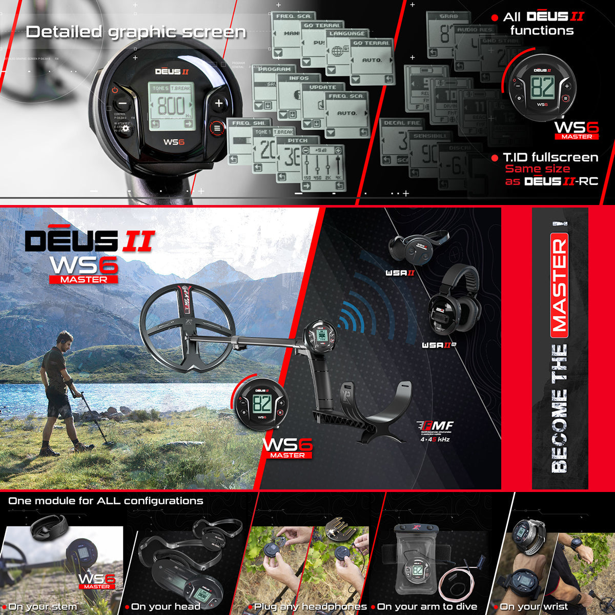 XP Deus II WS6 Master FMF Metal Detector with 9" Coil