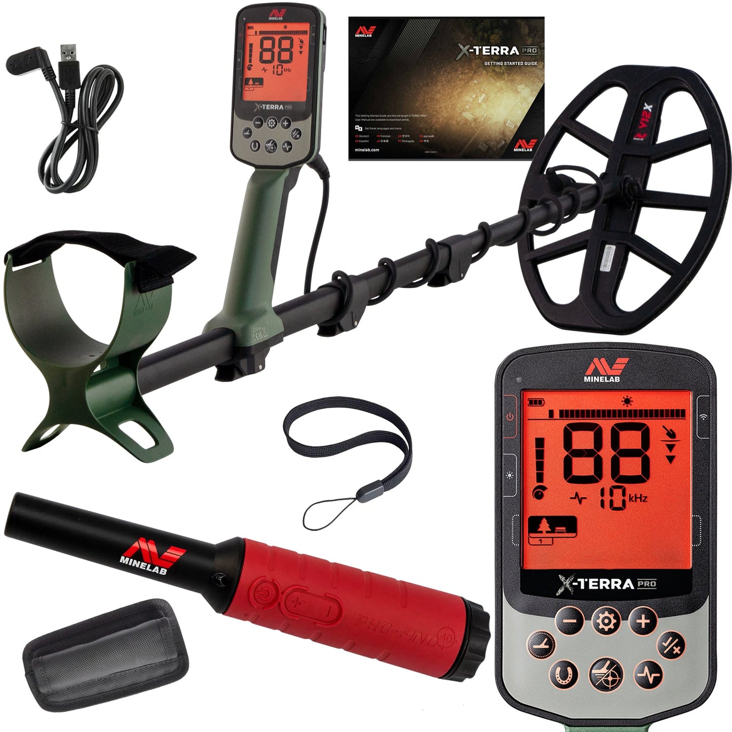 Minelab X-Terra Pro Waterproof Metal Detector with Pro-Find 40 Waterproof Pinpointer