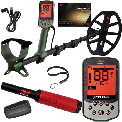 Minelab X-Terra Pro Waterproof Metal Detector with Pro-Find 40 Waterproof Pinpointer