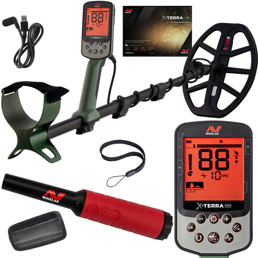Minelab X-Terra Pro Waterproof Metal Detector with Pro-Find 40 Waterproof Pinpointer